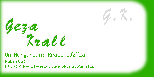 geza krall business card